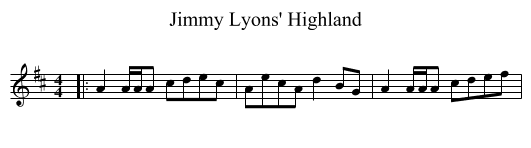 Jimmy Lyons' Highland - staff notation