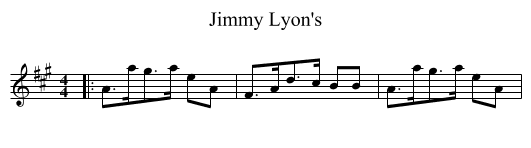 Jimmy Lyon's - staff notation