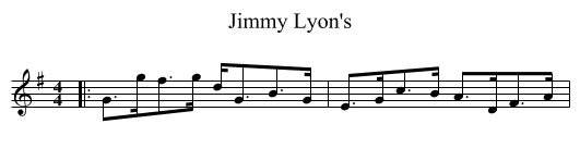 Jimmy Lyon's - staff notation