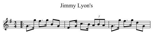 Jimmy Lyon's - staff notation
