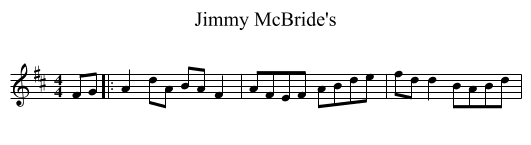 Jimmy McBride's - staff notation
