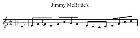 Jimmy McBride's - staff notation
