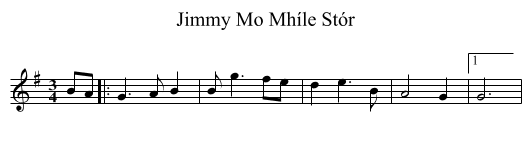 Jimmy Mo Mhíle Stór - staff notation