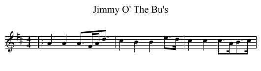 Jimmy O' The Bu's - staff notation