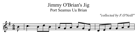 Jimmy O'Brian's Jig - staff notation