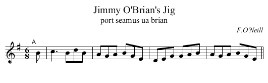 Jimmy O'Brian's Jig - staff notation