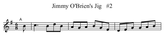 Jimmy O'Brien's Jig   #2 - staff notation