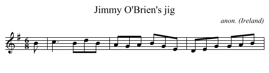 Jimmy O'Brien's jig - staff notation
