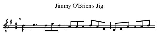Jimmy O'Brien's Jig - staff notation