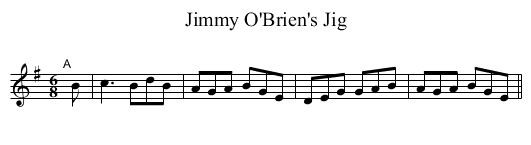 Jimmy O'Brien's Jig - staff notation