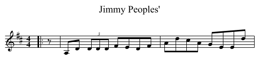 Jimmy Peoples' - staff notation