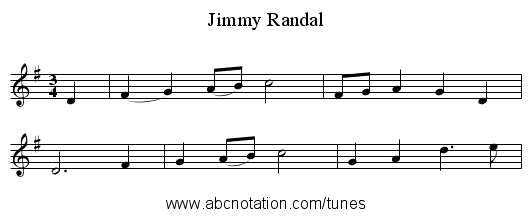 Jimmy Randal - staff notation