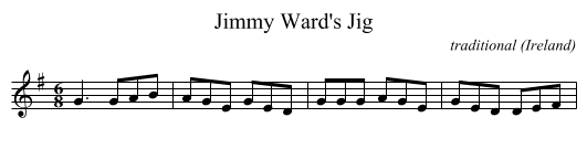 Jimmy Ward's Jig - staff notation