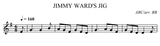 JIMMY WARD'S JIG - staff notation