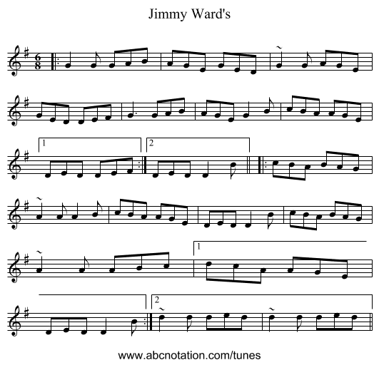 Jimmy Ward's - staff notation