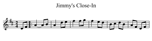 Jimmy's Close-In - staff notation