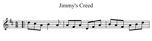 Jimmy's Creed - staff notation
