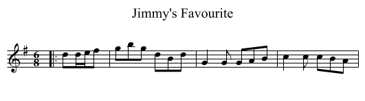 Jimmy's Favourite - staff notation
