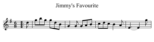 Jimmy's Favourite - staff notation