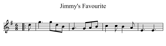 Jimmy's Favourite - staff notation