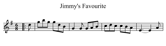 Jimmy's Favourite - staff notation