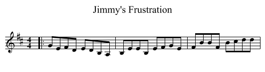 Jimmy's Frustration - staff notation