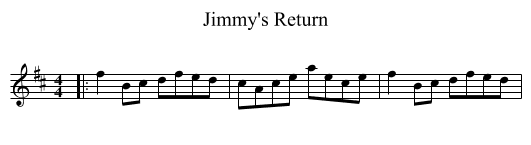 Jimmy's Return - staff notation