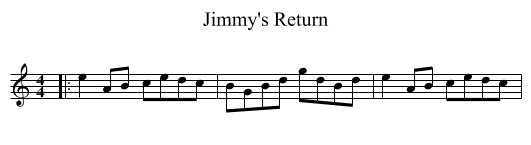Jimmy's Return - staff notation