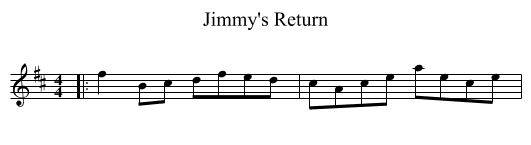 Jimmy's Return - staff notation