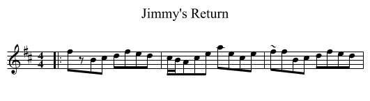 Jimmy's Return - staff notation
