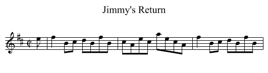 Jimmy's Return - staff notation