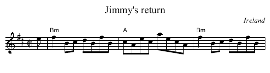 Jimmy's return - staff notation