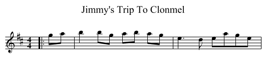 Jimmy's Trip To Clonmel - staff notation