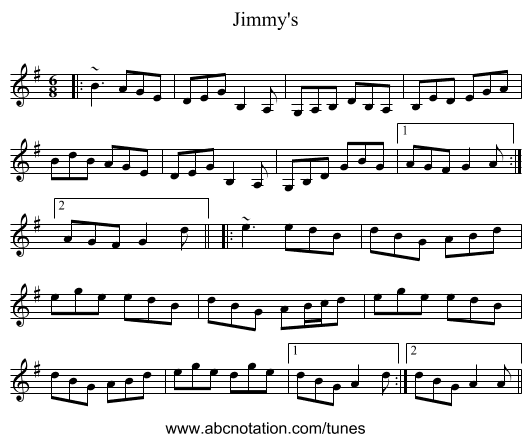 Jimmy's - staff notation