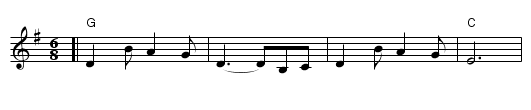 Jingle Bells [G] - staff notation