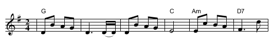 Jingle Bells [G] - staff notation