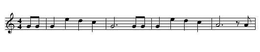 Jingle Bells - staff notation