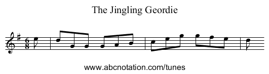Jingling Geordie, The - staff notation