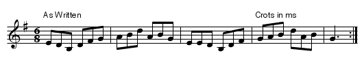 Jinny O (illegible). BF14.06 - staff notation