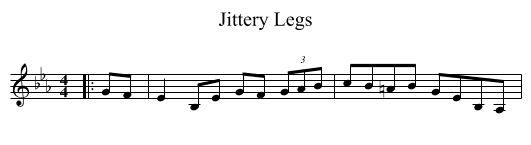 Jittery Legs - staff notation