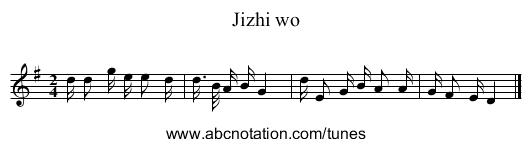 Jizhi wo - staff notation