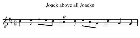 Joack above all Joacks - staff notation