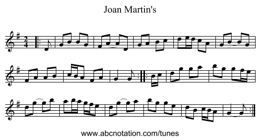 Joan Martin's - staff notation