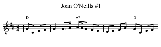 Joan O'Neills #1 - staff notation