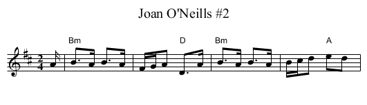 Joan O'Neills #2 - staff notation