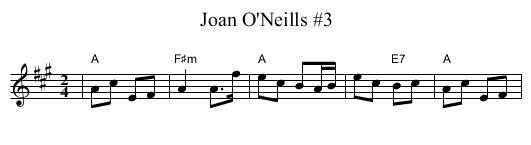 Joan O'Neills #3 - staff notation