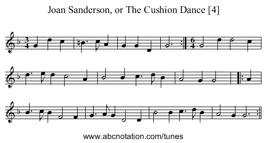 Joan Sanderson, or The Cushion Dance [4] - staff notation