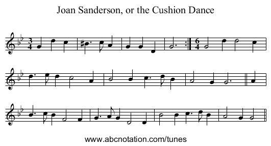 Joan Sanderson, or the Cushion Dance - staff notation
