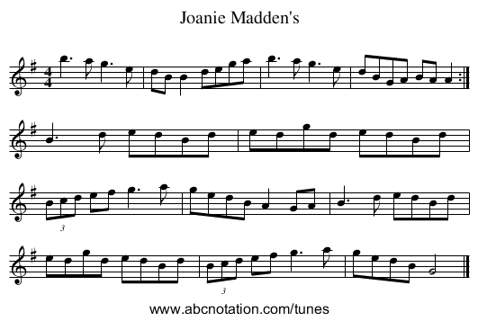 Joanie Madden's - staff notation