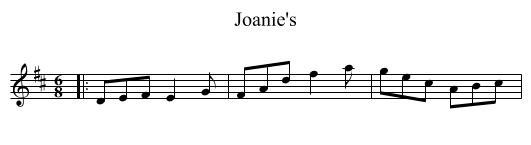 Joanie's - staff notation